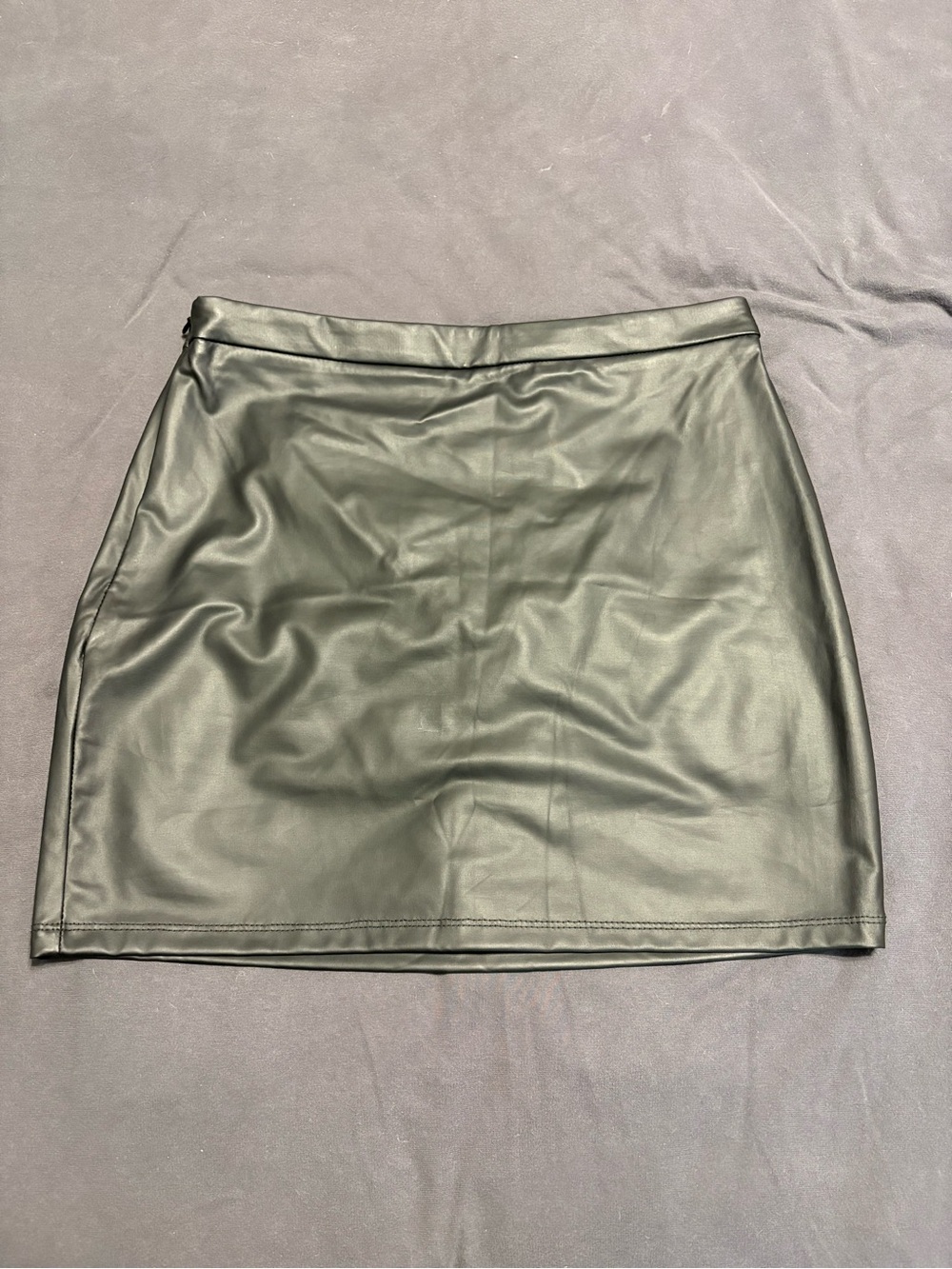 SHEIN Black Faux Leather Mini Skirt